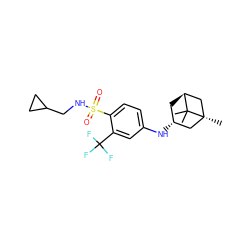 CC1(C)[C@H]2C[C@@H](Nc3ccc(S(=O)(=O)NCC4CC4)c(C(F)(F)F)c3)C[C@]1(C)C2 ZINC000141002971