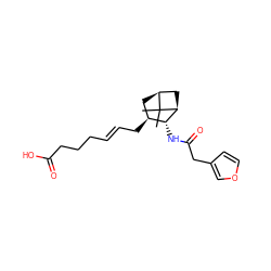 CC1(C)[C@H]2C[C@H](C/C=C/CCCC(=O)O)[C@@H](NC(=O)Cc3ccoc3)[C@@H]1C2 ZINC000026504158