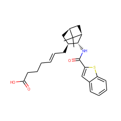 CC1(C)[C@H]2C[C@H](C/C=C/CCCC(=O)O)[C@@H](NC(=O)c3cc4ccccc4s3)[C@@H]1C2 ZINC000026493550