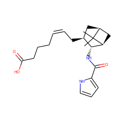 CC1(C)[C@H]2C[C@H](C/C=C\CCCC(=O)O)[C@@H](NC(=O)c3ccc[nH]3)[C@@H]1C2 ZINC000013521438