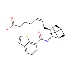 CC1(C)[C@H]2C[C@H](C/C=C\CCCC(=O)O)[C@@H](NC(=O)c3cccc4ccsc34)[C@@H]1C2 ZINC000004393940