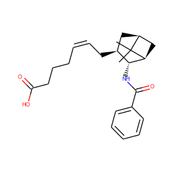 CC1(C)[C@H]2C[C@H](C/C=C\CCCC(=O)O)[C@@H](NC(=O)c3ccccc3)[C@@H]1C2 ZINC000013521380