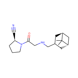 CC1(C)[C@H]2CC(CNCC(=O)N3CCC[C@H]3C#N)C[C@H]1C2 ZINC000100851337