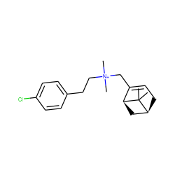 CC1(C)[C@H]2CC=C(C[N+](C)(C)CCc3ccc(Cl)cc3)[C@@H]1C2 ZINC000095559881