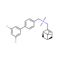 CC1(C)[C@H]2CC=C(C[N+](C)(C)Cc3ccc(-c4cc(Cl)cc(Cl)c4)cc3)[C@@H]1C2 ZINC000095562211