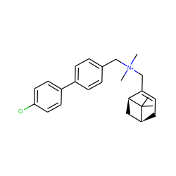 CC1(C)[C@H]2CC=C(C[N+](C)(C)Cc3ccc(-c4ccc(Cl)cc4)cc3)[C@@H]1C2 ZINC000095562254