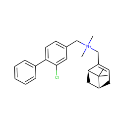 CC1(C)[C@H]2CC=C(C[N+](C)(C)Cc3ccc(-c4ccccc4)c(Cl)c3)[C@@H]1C2 ZINC000095564654