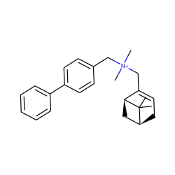 CC1(C)[C@H]2CC=C(C[N+](C)(C)Cc3ccc(-c4ccccc4)cc3)[C@@H]1C2 ZINC000095564765