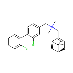 CC1(C)[C@H]2CC=C(C[N+](C)(C)Cc3ccc(-c4ccccc4Cl)c(Cl)c3)[C@@H]1C2 ZINC000095564738