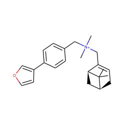 CC1(C)[C@H]2CC=C(C[N+](C)(C)Cc3ccc(-c4ccoc4)cc3)[C@@H]1C2 ZINC000095560741