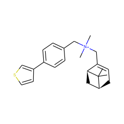 CC1(C)[C@H]2CC=C(C[N+](C)(C)Cc3ccc(-c4ccsc4)cc3)[C@@H]1C2 ZINC000095561296