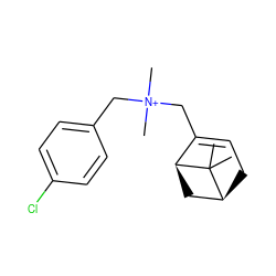 CC1(C)[C@H]2CC=C(C[N+](C)(C)Cc3ccc(Cl)cc3)[C@@H]1C2 ZINC000095564607