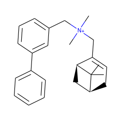 CC1(C)[C@H]2CC=C(C[N+](C)(C)Cc3cccc(-c4ccccc4)c3)[C@@H]1C2 ZINC000095563862