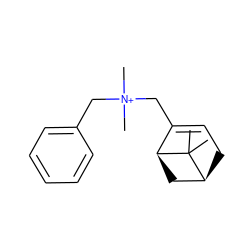 CC1(C)[C@H]2CC=C(C[N+](C)(C)Cc3ccccc3)[C@@H]1C2 ZINC000095564950