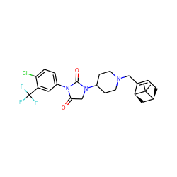 CC1(C)[C@H]2CC=C(CN3CCC(N4CC(=O)N(c5ccc(Cl)c(C(F)(F)F)c5)C4=O)CC3)[C@@H]1C2 ZINC000028957113