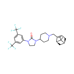 CC1(C)[C@H]2CC=C(CN3CCC(N4CCN(c5cc(C(F)(F)F)cc(C(F)(F)F)c5)C4=O)CC3)[C@@H]1C2 ZINC000028957138