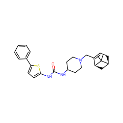 CC1(C)[C@H]2CC=C(CN3CCC(NC(=O)Nc4ccc(-c5ccccc5)s4)CC3)[C@@H]1C2 ZINC000028708683