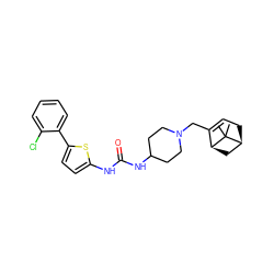 CC1(C)[C@H]2CC=C(CN3CCC(NC(=O)Nc4ccc(-c5ccccc5Cl)s4)CC3)[C@@H]1C2 ZINC000028708690