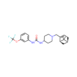 CC1(C)[C@H]2CC=C(CN3CCC(NC(=O)Nc4cccc(OC(F)(F)F)c4)CC3)[C@@H]1C2 ZINC000028708679