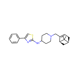 CC1(C)[C@H]2CC=C(CN3CCC(Nc4nc(-c5ccccc5)cs4)CC3)[C@@H]1C2 ZINC000028957196