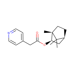 CC1(C)[C@H]2CC[C@@]1(C)[C@H](OC(=O)Cc1ccncc1)C2 ZINC000100036681