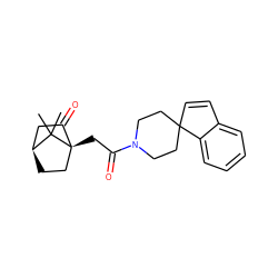 CC1(C)[C@H]2CC[C@@]1(CC(=O)N1CCC3(C=Cc4ccccc43)CC1)C(=O)C2 ZINC000100043747