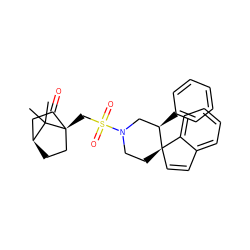 CC1(C)[C@H]2CC[C@@]1(CS(=O)(=O)N1CC[C@@]3(C=Cc4ccccc43)[C@H](c3ccccc3)C1)C(=O)C2 ZINC000100043772