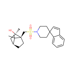 CC1(C)[C@H]2CC[C@@]1(CS(=O)(=O)N1CCC3(C=Cc4ccccc43)CC1)[C@](C)(O)C2 ZINC000100043980