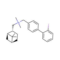 CC1(C)[C@H]2CC[C@@H](C[N+](C)(C)Cc3ccc(-c4ccccc4I)cc3)[C@@H]1C2 ZINC000095564653