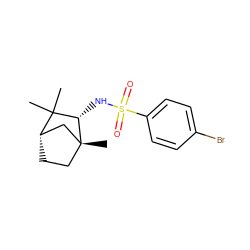 CC1(C)[C@H]2CC[C@](C)(C2)[C@H]1NS(=O)(=O)c1ccc(Br)cc1 ZINC000013808799