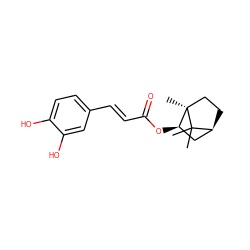 CC1(C)[C@H]2CC[C@]1(C)[C@H](OC(=O)/C=C/c1ccc(O)c(O)c1)C2 ZINC000005574939