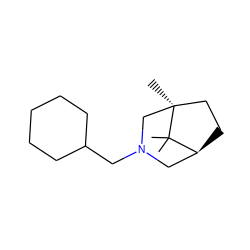 CC1(C)[C@H]2CC[C@]1(C)CN(CC1CCCCC1)C2 ZINC000026385130