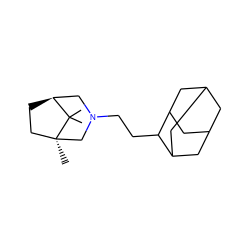 CC1(C)[C@H]2CC[C@]1(C)CN(CCC1C3CC4CC(C3)CC1C4)C2 ZINC000001486403