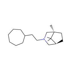 CC1(C)[C@H]2CC[C@]1(C)CN(CCC1CCCCCC1)C2 ZINC000026399024