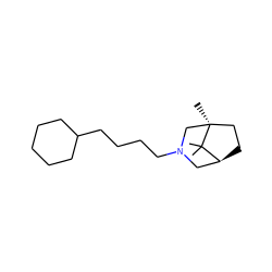 CC1(C)[C@H]2CC[C@]1(C)CN(CCCCC1CCCCC1)C2 ZINC000026389322