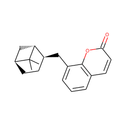 CC1(C)[C@H]2CC[C@H](Cc3cccc4ccc(=O)oc34)[C@H]1C2 ZINC000101603733