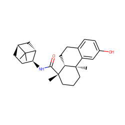 CC1(C)[C@H]2CC[C@H](NC(=O)[C@@]3(C)CCC[C@]4(C)c5cc(O)ccc5CC[C@@H]34)[C@H]1C2 ZINC000169718899