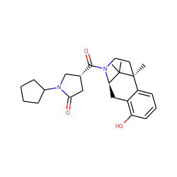 CC1(C)[C@H]2Cc3c(O)cccc3[C@]1(C)CCN2C(=O)[C@@H]1CC(=O)N(C2CCCC2)C1 ZINC000205473396