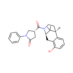 CC1(C)[C@H]2Cc3c(O)cccc3[C@]1(C)CCN2C(=O)[C@@H]1CC(=O)N(c2ccccc2)C1 ZINC000205473609