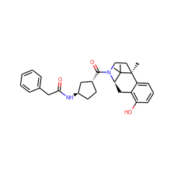 CC1(C)[C@H]2Cc3c(O)cccc3[C@]1(C)CCN2C(=O)[C@@H]1CC[C@@H](NC(=O)Cc2ccccc2)C1 ZINC000201105178