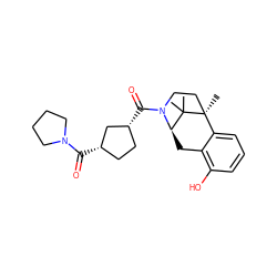 CC1(C)[C@H]2Cc3c(O)cccc3[C@]1(C)CCN2C(=O)[C@@H]1CC[C@H](C(=O)N2CCCC2)C1 ZINC000201112893