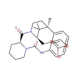 CC1(C)[C@H]2Cc3c(O)cccc3[C@]1(C)CCN2C(=O)[C@@H]1CCCCN1C(=O)Nc1ccccc1 ZINC000205482846