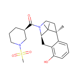 CC1(C)[C@H]2Cc3c(O)cccc3[C@]1(C)CCN2C(=O)[C@@H]1CCCN(S(C)(=O)=O)C1 ZINC000201098749