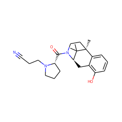 CC1(C)[C@H]2Cc3c(O)cccc3[C@]1(C)CCN2C(=O)[C@@H]1CCCN1CCC#N ZINC000205473476
