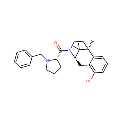 CC1(C)[C@H]2Cc3c(O)cccc3[C@]1(C)CCN2C(=O)[C@@H]1CCCN1Cc1ccccc1 ZINC000201105289