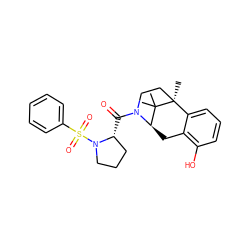 CC1(C)[C@H]2Cc3c(O)cccc3[C@]1(C)CCN2C(=O)[C@@H]1CCCN1S(=O)(=O)c1ccccc1 ZINC000201097993