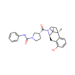 CC1(C)[C@H]2Cc3c(O)cccc3[C@]1(C)CCN2C(=O)[C@@H]1CCN(C(=O)Nc2ccccc2)C1 ZINC000201101203