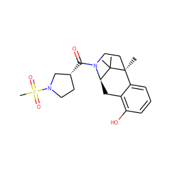 CC1(C)[C@H]2Cc3c(O)cccc3[C@]1(C)CCN2C(=O)[C@@H]1CCN(S(C)(=O)=O)C1 ZINC000201111700