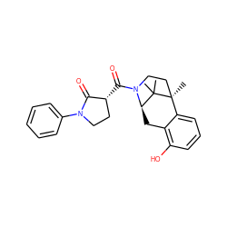 CC1(C)[C@H]2Cc3c(O)cccc3[C@]1(C)CCN2C(=O)[C@@H]1CCN(c2ccccc2)C1=O ZINC000201100167