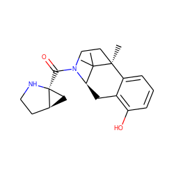 CC1(C)[C@H]2Cc3c(O)cccc3[C@]1(C)CCN2C(=O)[C@]12C[C@H]1CCN2 ZINC000142605537